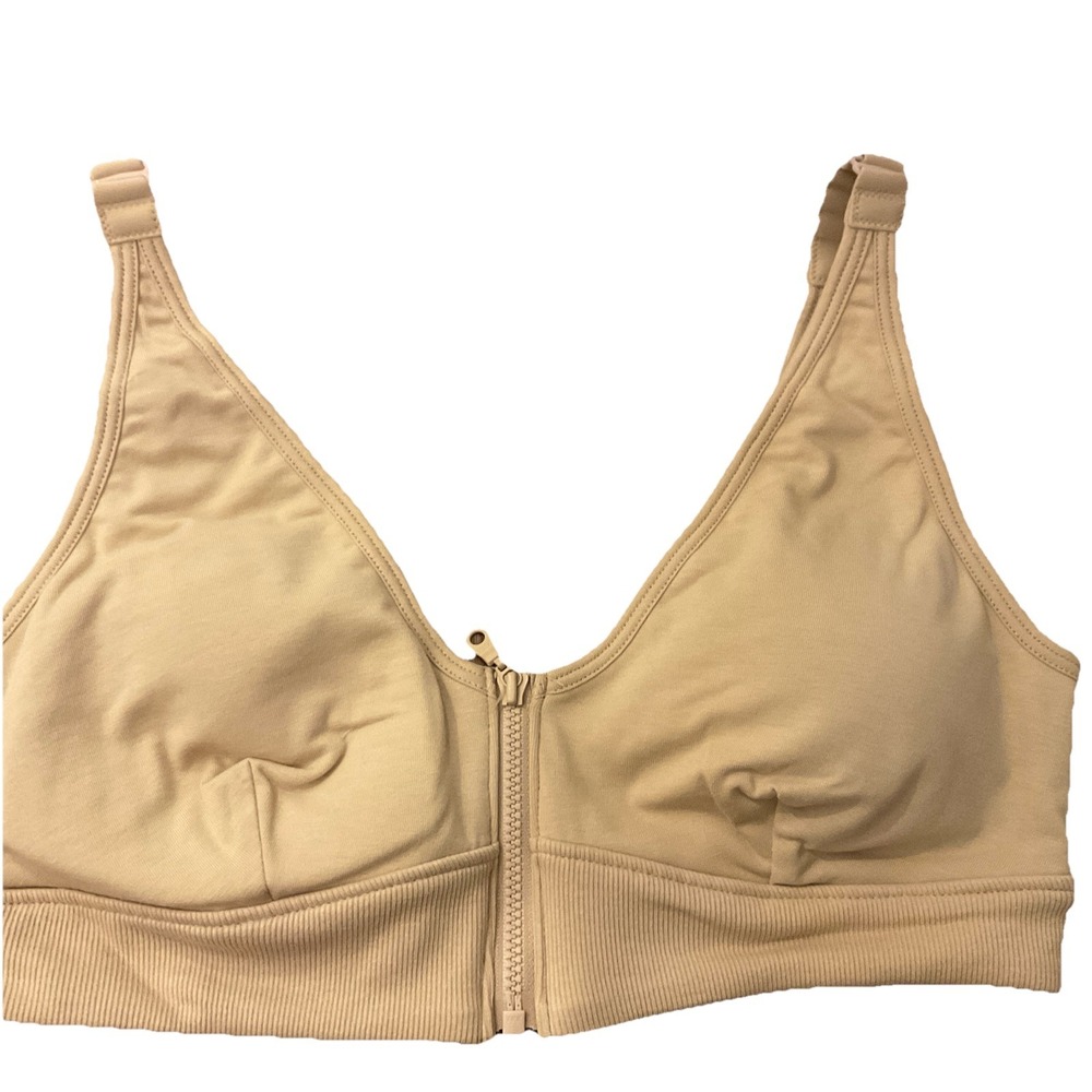 Slick Chicks Women's Wireless Zip-Front Adaptive Bra - Beige L